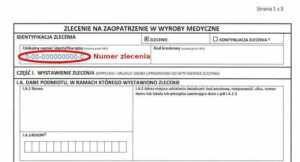 Numer zlecenia na zaopatrzenie w wyroby medyczne NFZ